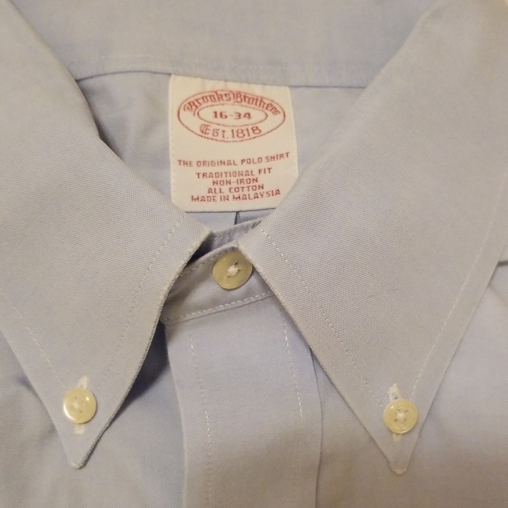 Brooks Brothers Original 16 34 Non Iron Blue shirt